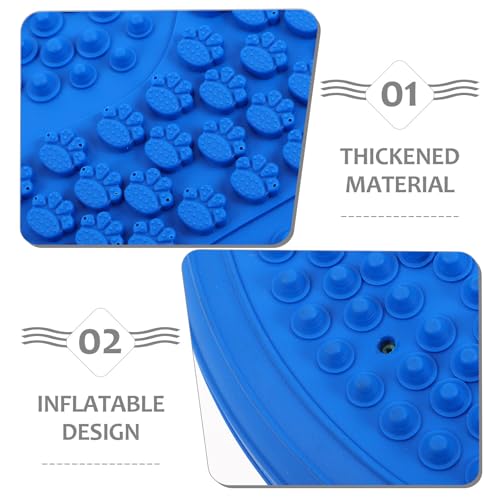 BESPORTBLE Round Inflatable Yoga Mat Balance Cushion Wobble Disc for Foot Massage Stability Training Sensory Wiggle For Women Men Exercise Workout Blue