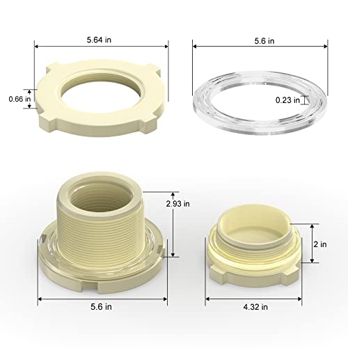 1PCS White ABS 2-1/2" Bulkhead Tank Connector Adapter Fitting with Plugs & Gasket for Water Tank, Rain barrels, Aquariums, Bathtubs and Sink - size: 2-1/2"(ABS) with Plugs & Gasket