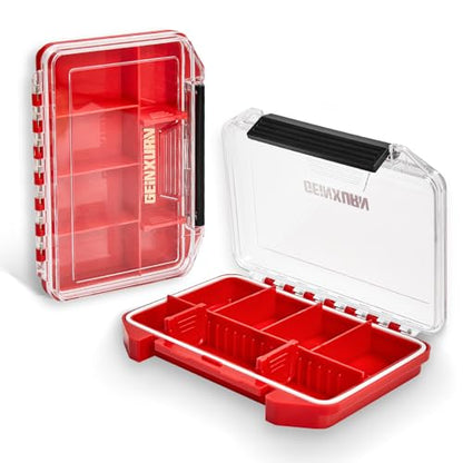 Geinxurn IPX4 Waterproof Small Storage Parts Organizer, Small Parts Case with Removable Dividers, Screwdriver Bit Set Box(2 Boxes)