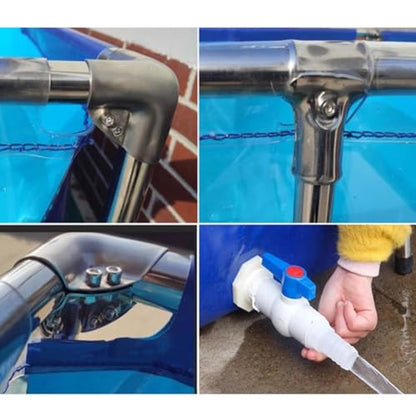 Durable Above Ground Fish Pond with Viewing Window, PVC Liners, Drain Valve, Multi-Functional Temporary Water Tank for Outdoor Culture and Aquatic Life, Easy Setup - size: 200x100x71cm