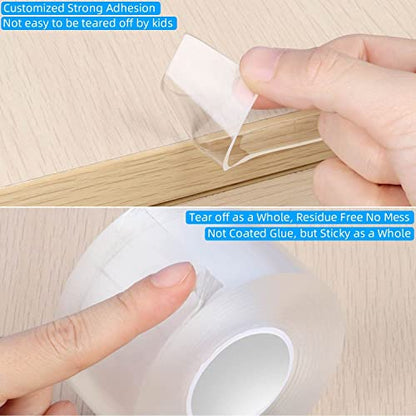 Clear Edge Protector Strip, 0.8in x 9.84FT, Sharp Edge Wrap Cover Tape, Self Adhesive Corner Protective Bumper Guards for Cabinet Door Desk Glass Table Furniture, Kitchen Countertop, Waterproof - size: 1 Pack x 0.8in x 9.84FT