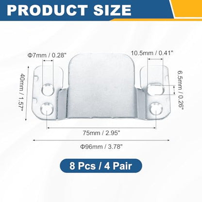 uxcell 8Pcs Sectional Sofa Interlocking, 96 x 40mm Sectional Couch Connector Interlocking Sofa Connector Bracket for Keeping Furniture Sofas from Sliding, Silver