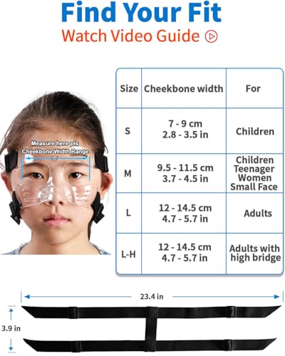 Nose Guard for Broken Nose - Adjustable Face Shield for Basketball, Soccer & Softball - Shatterproof Face Guard with Soft Padding - Wide View and Lightweight (Small Size)