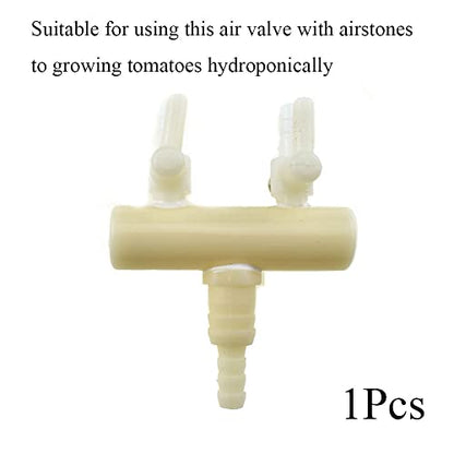 Plastic Aquarium 2 Outlet Ways Air Flow Pump Control Distributor Tubing Splitter Lever Control Valve White Precise Adjust Pressure Distribute Air Well Calm Flow No Leak Handy Place 1Pcs