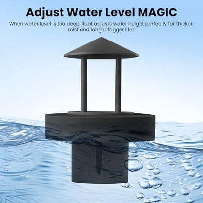 Black Splash Guard & Float for Single-Head Ultrasonic Mist Maker Water Depth Greater Than 10cm/3.94inch(No Mist Maker Machine)