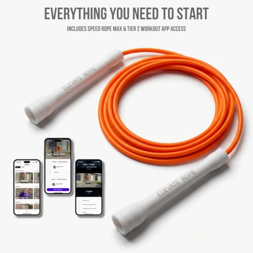 Elevate Rope Jump Rope for Men & Women, 5mm PVC Cable, 10 ft Adjustable - color: Orange