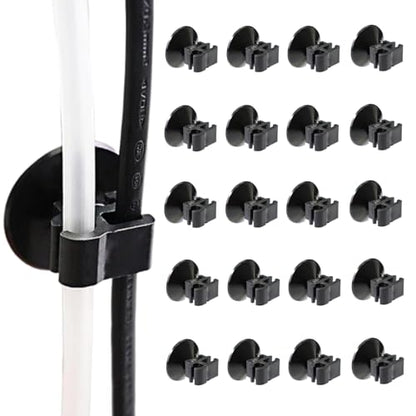 20 Pack Aquarium Suction Cup Clips - Fish Tank Tube Holder for Oxygen Hoses, Air Pumps & Power Cords,Secure Wire Organizer with Strong Suction (Clear Plastic)