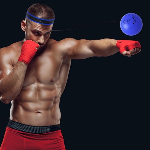 Boxing Reflex Ball Multifunctional Fun Effective Reaction Training | Beginners Reflex Ball Trainer Gear for Professionals Enthusiasts Beginners Amateurs Lovers Families Friends - color: Blue ball