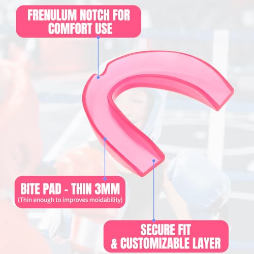 Kathfly 50 Pcs Football Mouth Guards Bulk Sports Mouthpieces - color: Pink