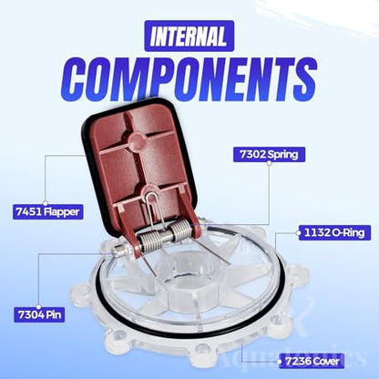 7056 Flapper with Lid O Ring & Set of 8 Screws – Pool Replacement Part 7056 Check Valve Flapper with Lid – Oring for Zodiac Jandy Spring Check Valve Models 7235, 7305, 7511, 7512 - size: 7056 - Flapper Replacement w/ Screws