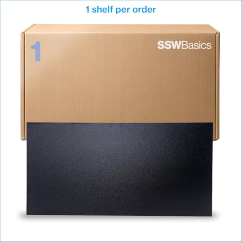 Laminated Black Melamine Shelf Board, 24”L x 12”W, Durable and Sleek Cabinet Replacement Shelves, Sturdy and Stylish Shelf Boards for Retail, Thrift, Business, Home, or Office