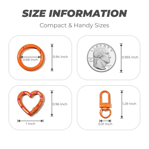 90PCS Keychain Clasp Set - 10 Colors Spring O Rings, Lobster Claw Clasps and Heart Clasps for DIY Keychains, Bag Charms, Crafts, Gifts & Classroom Supplies - color: 10 colors-90pcs