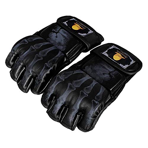 ZooBoo Boxing Gloves for Men Women Heavy Bag Training Kickboxing - color: Black
