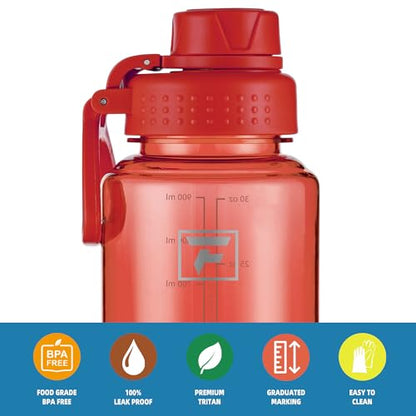 Fanhaw 32 oz Clear BPA-Free Tritan Water Bottle with Fast-Flow Spout Lid, BPA-Free & Leak-Proof Wide-Mouth Reusable Bottle for Gym, School & Office, Back to School Essentials (Red) - color: Red, style: 1 Pack