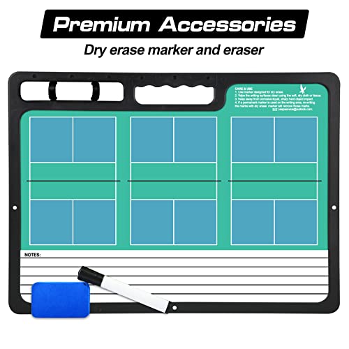 Coach Board Premium Tactical Clipboard Two Sides with Full & Half Court Dry Erase Marker Board for Basketball, Baseball, Soccer, Football, Hockey - color: Badminton / Pickelball