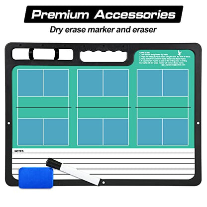 Coach Board Premium Tactical Clipboard Two Sides with Full & Half Court Dry Erase Marker Board for Basketball, Baseball, Soccer, Football, Hockey - color: Badminton / Pickelball