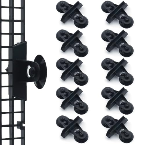 LINLAN 10 Pieces Aquarium Divider Suction Cup Clips, Glass Fixing Clips, Plastic Mesh Board Isolation Holders for Fish Tank (Black) - color: Black