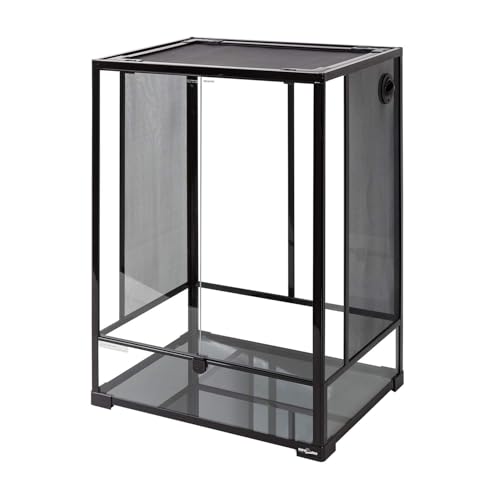 REPTI ZOO 24" x 18" x 36" Reptile Tall Glass Terrarium Rainforest Habitat Double Hinge Door with Screen Ventilation 67 Gallon Reptile Terrarium Easy Assembly