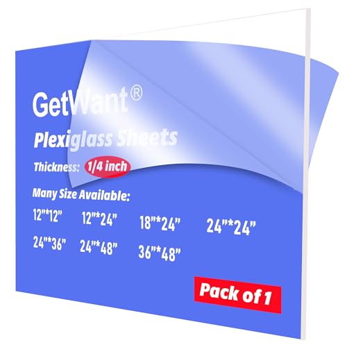 Clear Acrylic Sheets, 24x36 inches, 1/4 inch Thick, 6mm Versatile Plexiglass Sheets for Signs, Crafts, Fish Tanks, Table Tops, Windows Glass - Custom Cut to Size Plexiglass - size: 1pcs 1/4x24x36 inches