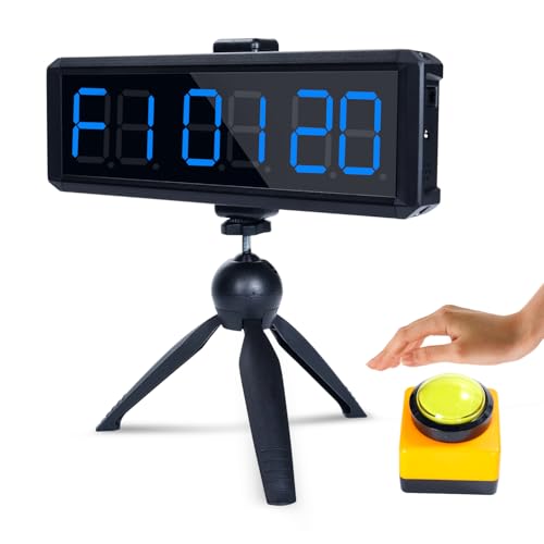 Large Stopwatch with Start/Stop Button、LED Digital Timer with Stand、360° Press Button、Stopwatch for Obstacle Course、Fitness Clock for Home Gym、Interval Timer for Exercise (1.5 Blue) - color: 1.5 Blue