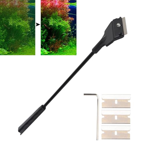 Scraper for Glass Aquariums Fish Cleaner Aquarium Scrapers Plastic Aquarium Plant Tools Long Aquascaping Tools Spatula Aquatic Plants Tool for Freshwater and Saltwater