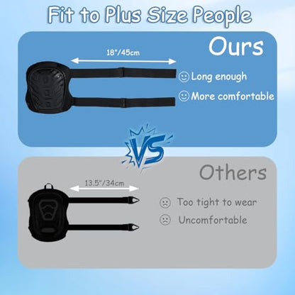 King Mills Plus Size Knee Pads with Hardshell Protection for Work, Black | Extra Large, Cleaning Floors and Tile Work, Carpenter Knee Pads, Heavy Duty Comfortable Anti-slip Foam, Floors and Gardening
