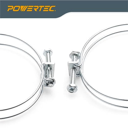 POWERTEC 70214 1-1/2 Inch Adjustable Double Wire Hose Clamp with Bolt for Pool, Spa & Pipe, 5 Pack (Color May Vary) - size: 1-1/2", style: 5 pack