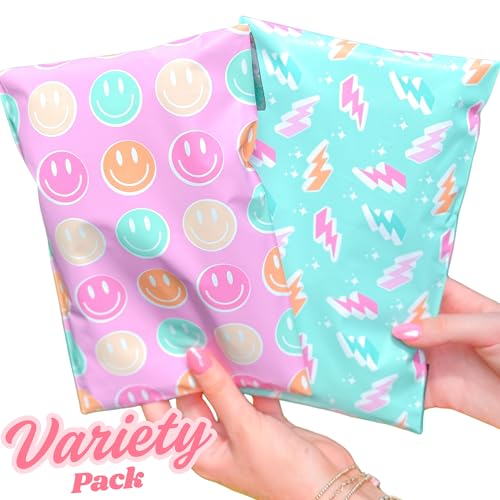 Designer Poly Mailer Original Variety Pack, Heavy Duty Waterproof Self-Seal Shipping Bags for Small Businesses, Cute Mailing Envelopes, Bulk Tear-Resistant Packaging, 36 Bags