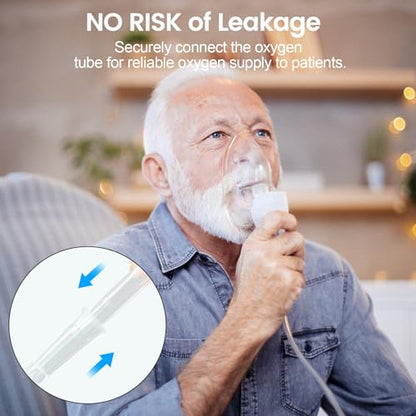 5 Foot High Flow Oxygen Tube Extension - Transparent, Crush Resistant, PVC, Pack of 3 Tubes - size: 3PCS Oxygen Extension Tubing-5 Ft