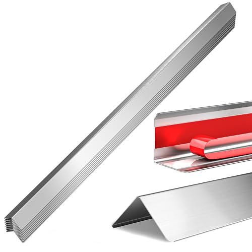 2x2x48 Inch 304 Stainless Steel Wall Corner Guards (10-Pack) Heavy Duty Rounded Corner Protector, Smooth Folded Edge Design for Wall Protection 90° Angle Metal Edge Guard - color: Silver, size: 2x2x48 Inches
