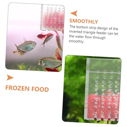 1pc Acrylic Double Cup Fish Feeder for Fish Tank Red Feeding Container and Easy to Clean Aquarium Food Dispenser for Betta and