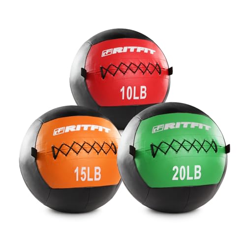 RitFit Soft Medicine Ball for Strength and Conditioning Workouts - size: 10+15+20lbs