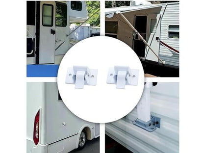 2PC 3104653.005 RV Awning Bottom Mounting Bracket White | Steel & aluminum build, rust-proof, with sealing gasket, fits 8300 8500 9000 awnings