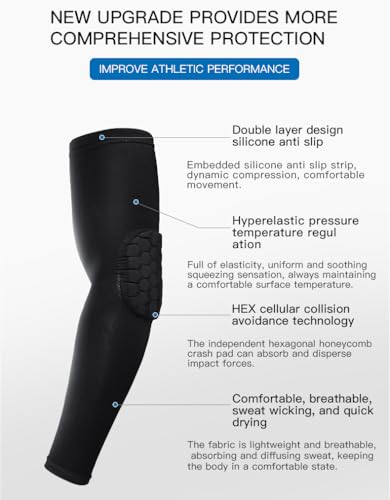 SUJAYU Elbow Compression Sleeve Padded Elbow Sleeve Volleyball Elbow Pads, Basketball Arm sleeve Football Arm Sleeve - color: White, size: Large