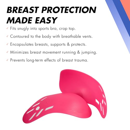 Universal Sports Bra Protective Inserts | Body-Contoured Breast Protection Cups | Any Sport. Any Level | Impact-Absorbing Chest Guard for Rugby, Soccer, Lacrosse, MMA & Basketball - size: X-Large