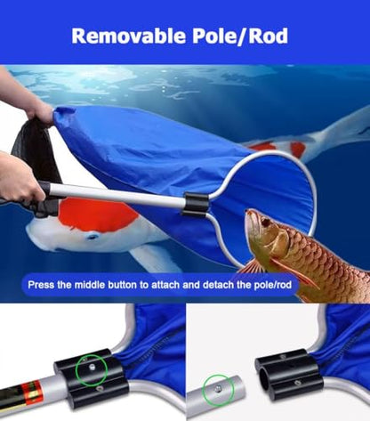 4 Pcs Koi Fish Net Set - Soft Lightweight Mesh Nets with Long Handles for Easy Fry Transfer, Koi Egg Collection & Spawning - Durable Aquarium Fishing Tools - color: 3pcs, size: D 35cm/13.8" L 30cm/11.8"
