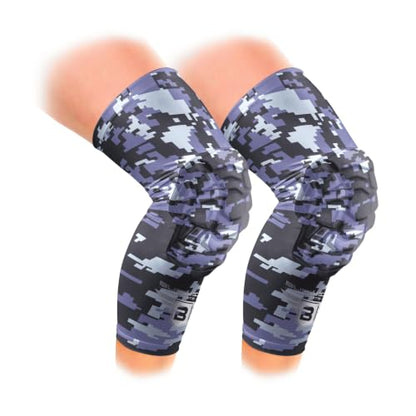 Bucwild Sports Knee Pads/Padded Compression Pro Knee Sleeves (1 Pair) Youth & Adult Sizes - Basketball Wrestling Volleyball Black White Red Blue (Black Camo, Small (Teen/Young Adult)) - color: Black Camo, size: Adult XL