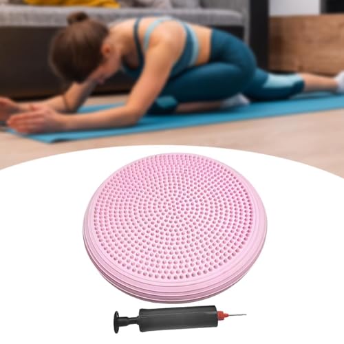 Balance Mat Yoga Mat Wobble Cushion Wiggle Seat Balance Disc Flat Pad Stability for Gymnastics Gym Fitness Yoga Kids 13.39 Inch - color: Pink