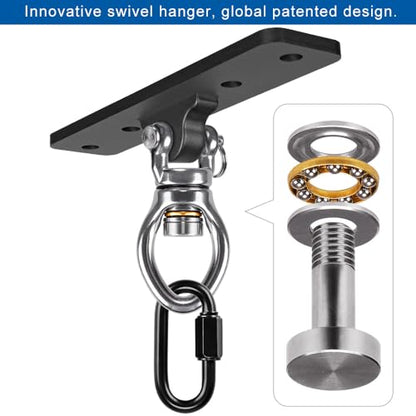 Kipika Heavy Bag Hanger Wall Mount Punching, Heavy Duty Boxing Bag Bracket for Home Gym Indoor Training, Adjustable & Rotatable Punching Bag Bracket for Boxing, Muay Thai - color: ‎B-Black (2 pack)