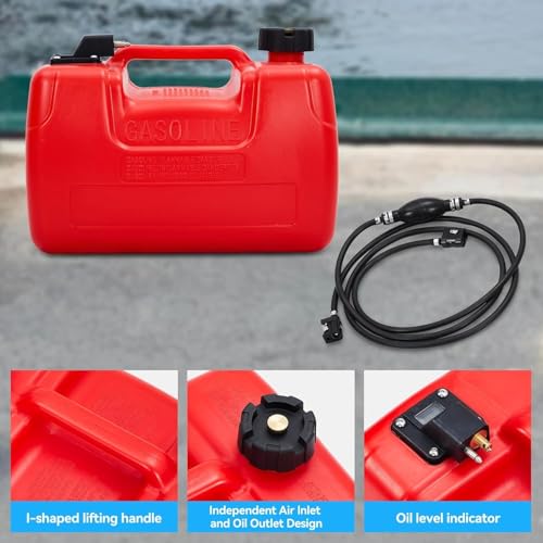 3 Gallon Marine Tank, 12 L Portable Marine Tank, Boat Marine Transfer Tank with Hose, I-Shaped Handle
