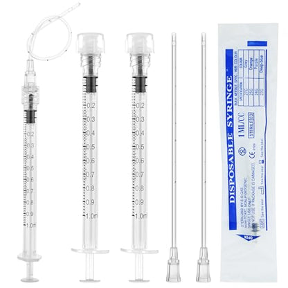 30 Pack 1ml Luer Lock Syringe - Syringes for Liquid with Soft Tube - Individually Pcakaged，Scientific Labs and Measuring, Refilling Inks