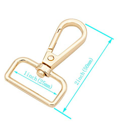 JWBIZ 15 Pcs D Ring Swivel Lobster Claw Clasp, Push Gate Snap Hooks Trigger Clips(Gold, 1 inch) - color: Gold, size: 1 inch