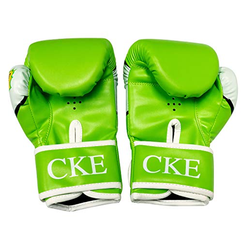 CKE Boxing Gloves for Kids Ages 5-12, Beginner Punch Bag Training Gloves - color: GREEN