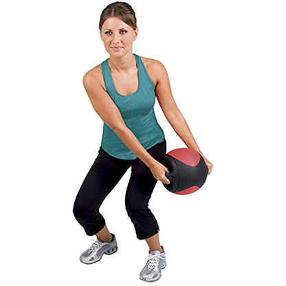 AEROMAT Dual Grip Power Medicine Balls for Abdominal Training and Rotational Movements - 9" Diameter - Weights Color-Coded - style: 6 lbs - Black/Red