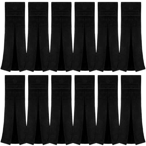 12 Pcs Football Field Towel Closed Loop Accessories Cotton Sports Sweat Towel with Hook and Loop Fastener for Football, Golf, Gym - color: Black
