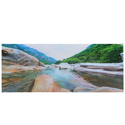 PVC Mountain Interval Rivers Fish Tanks Wallpaper, Aquarium Background Poster, Non - Glare Decor with Adhesive Backing for Freshwater Saltwater Tanks, 122x50cm