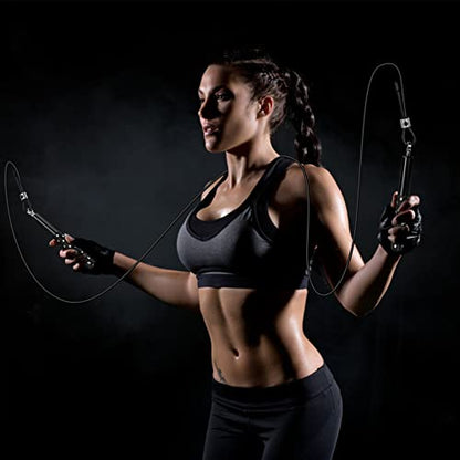Jump Rope, Wastou Speed Jumping Rope for Training Fitness Exercise, Adjustable Adults Workout Skipping Rope for Men, Women, Kids, Girls - color: Black-B