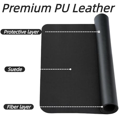 Desk Pad Mat PU Leather Non-Slip Water-Resistant Desk Matt for Desktop Large Mouse Pad for Office and Home Black 23.6" x 13.8" - size: 23.6" x 13.8"