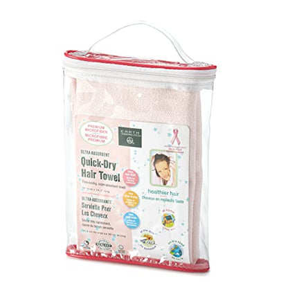 Earth Therapeutics Ultra-Absorbent Quick-Dry Hair & Body Towel (Pink)