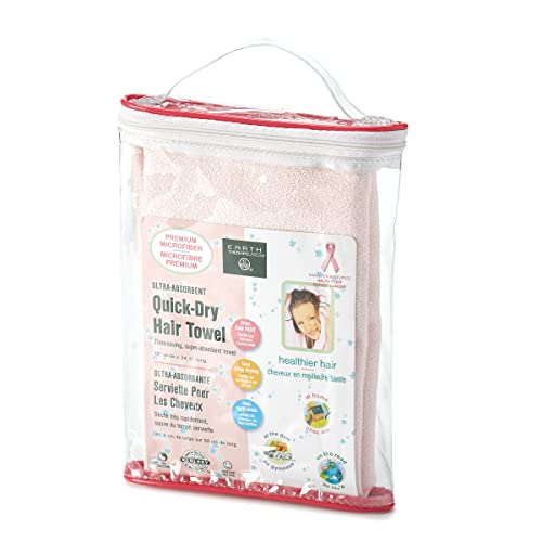 Earth Therapeutics Ultra-Absorbent Quick-Dry Hair & Body Towel (Pink)